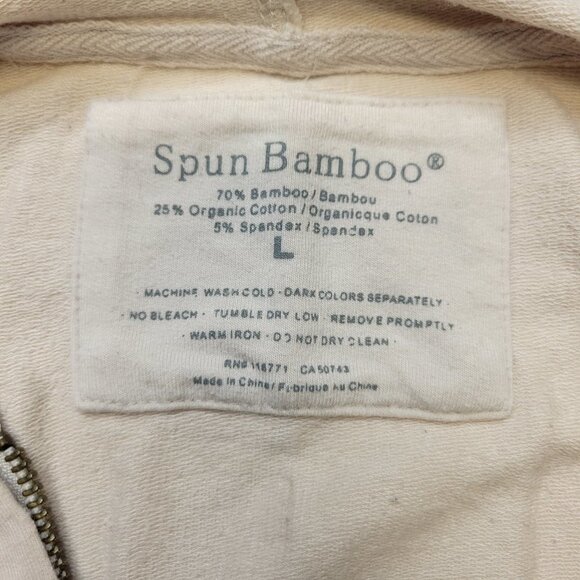 Men's Organic Cotton Soft Cozy Full Zip Spun Bamboo Hoodie - Unisex* - Size L - Picture 7 of 15